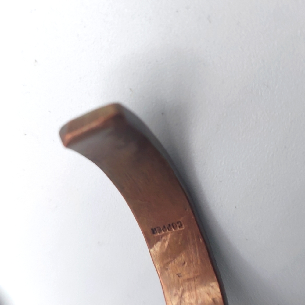 Signed Jm Solid Thick Copper Bracelet Cuff Southw… - image 3